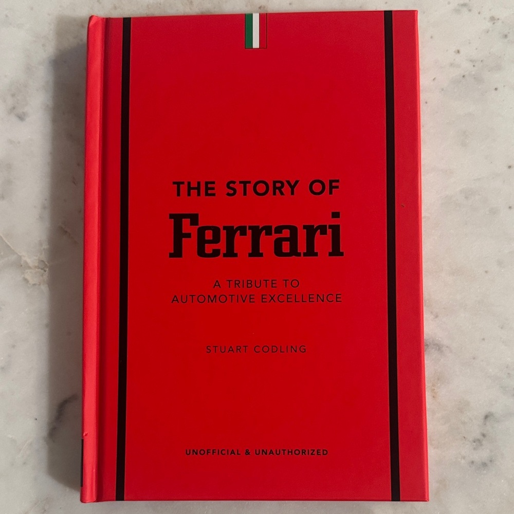 Ferrari Red Hardcover Book with Black Accents
